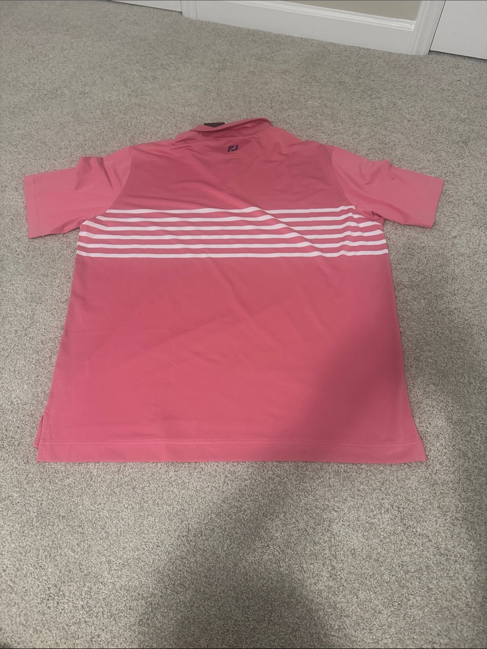NWT FootJoy Pink & White Golf Polo Shirt - Picture 7 of 7